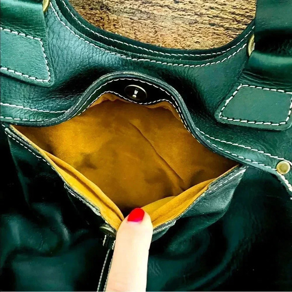 Patricia Nash Napoli Hunter Green Leather Purse - Picture 6 of 12